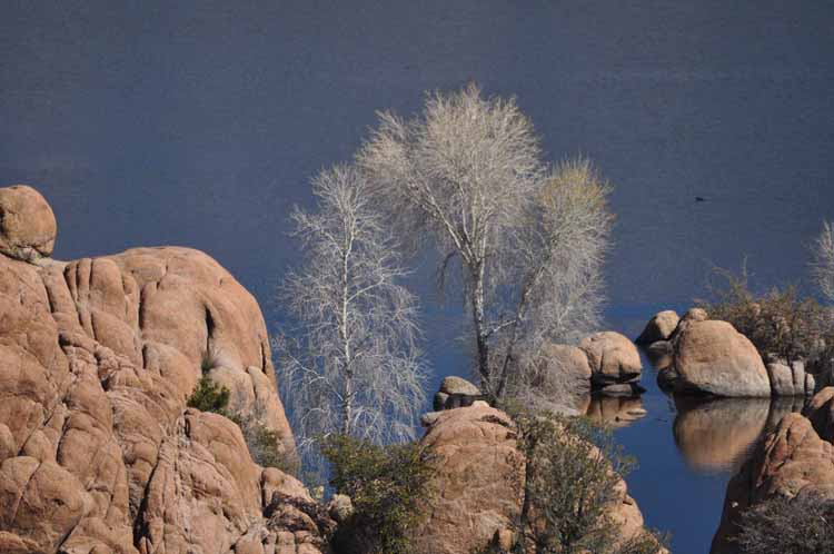 water and boulders